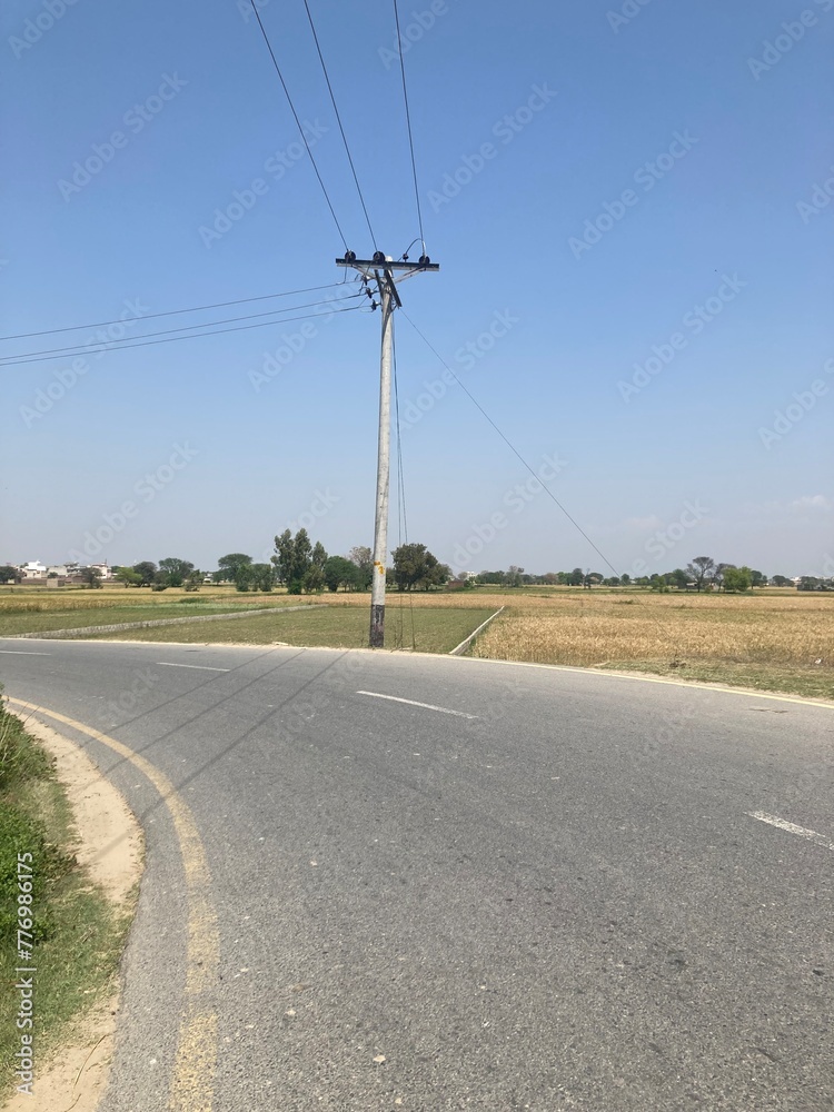 road with tower and landscape