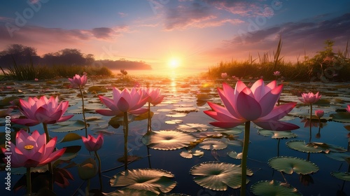 peaceful lotus light © vectorwin