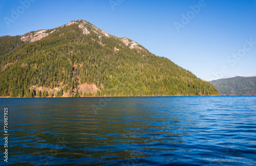 View of the Serene Lake Crescent at Olympic National Park in Clallam County, Washington photo