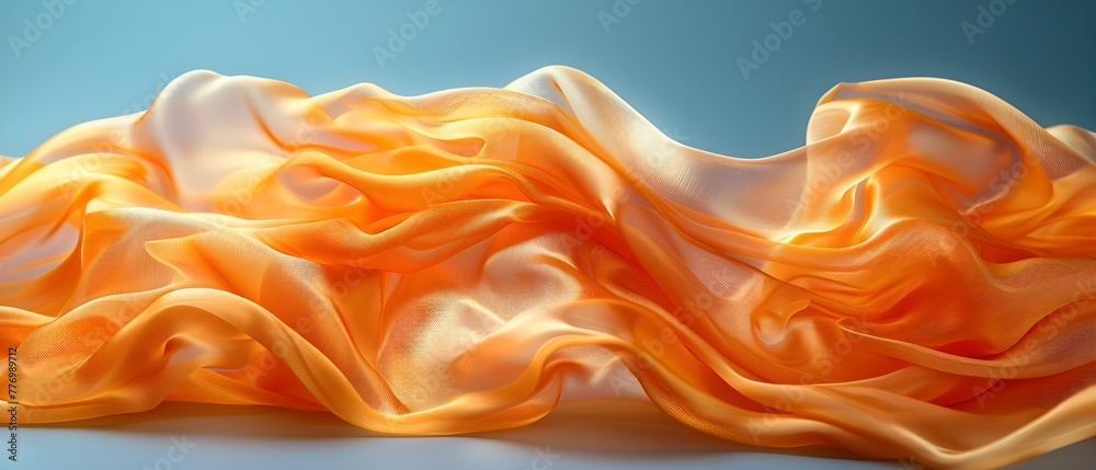 Obraz premium Printing Light Orange Cotton Fabric Digitally Using a Machine. Concept Textiles, Digital Printing, Fabric Design, Printing Machines, Dye Sublimation