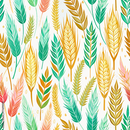 ears of wheat seamless background