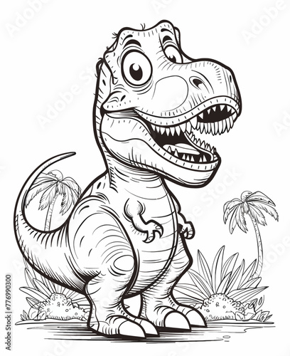 Coloring Page Trex Cartoon