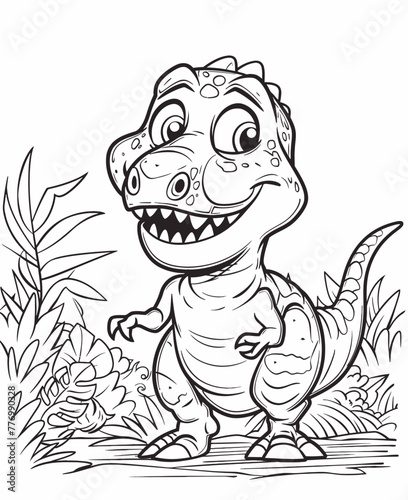 Coloring Page Trex Cartoon