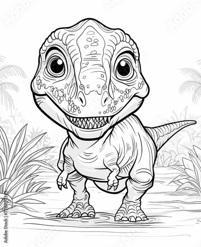 Coloring Page Trex Cartoon