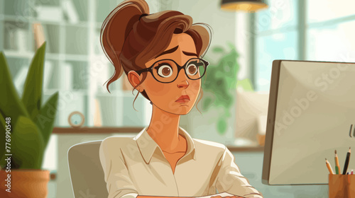 woman on animation cartoon style
