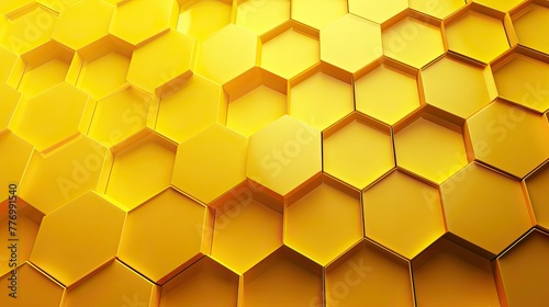 shapes yellow hexagon background