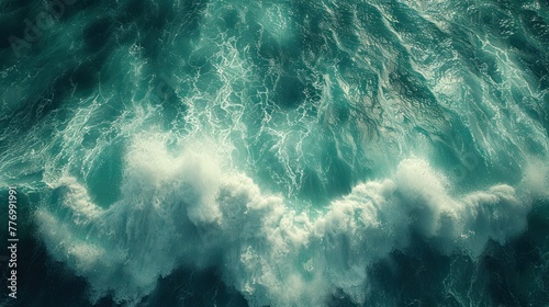 View of ocean waves from above