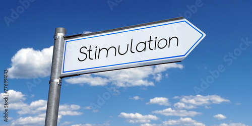 Stimulation - metal signpost with one arrow