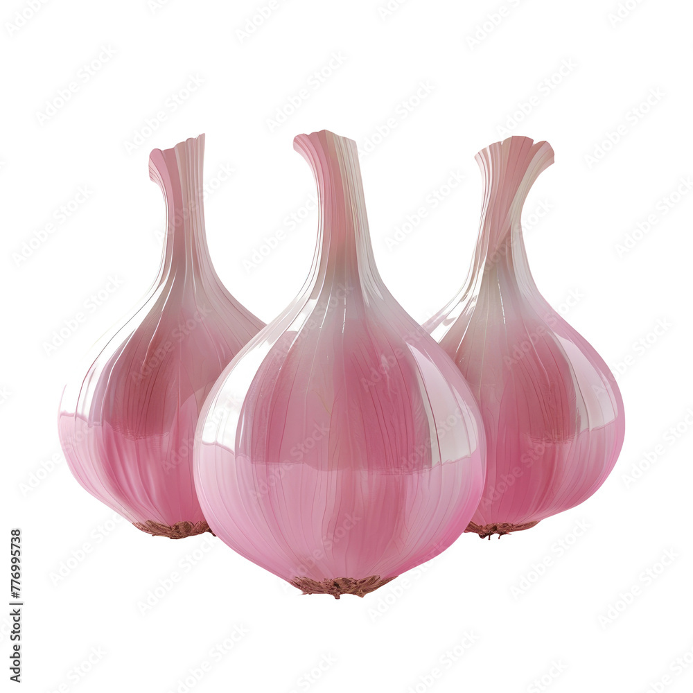Three pink glass vases with a Transparent Background