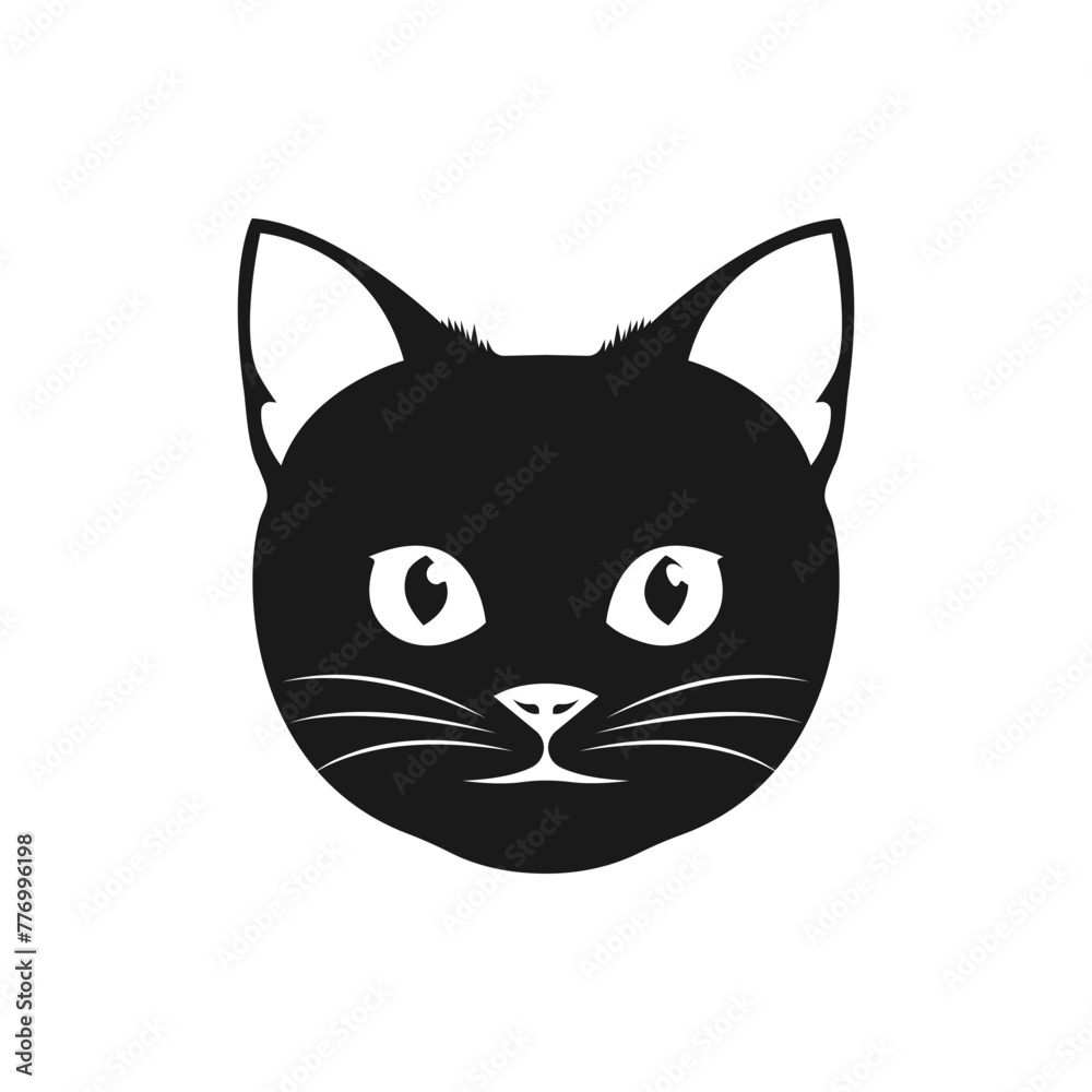 Cat icon flat style isolated on white background. Vector illustration