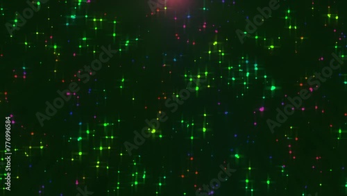 Green particles galaxy animation background 