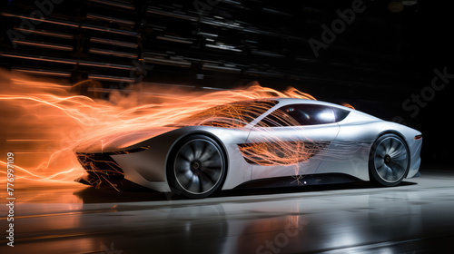 Efficient aerodynamics of a vehicle highlighted through a wind tunnel test, reducing drag and enhancing mileage photo