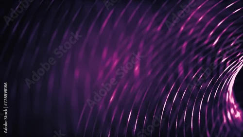 Purple glowing lights lines circling animation background 