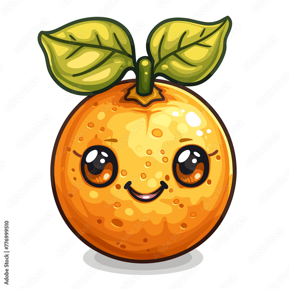 Obraz premium Calamondin Flat Colors Cartoon Icon, Isolated on transparent background, PNG, Cartoon