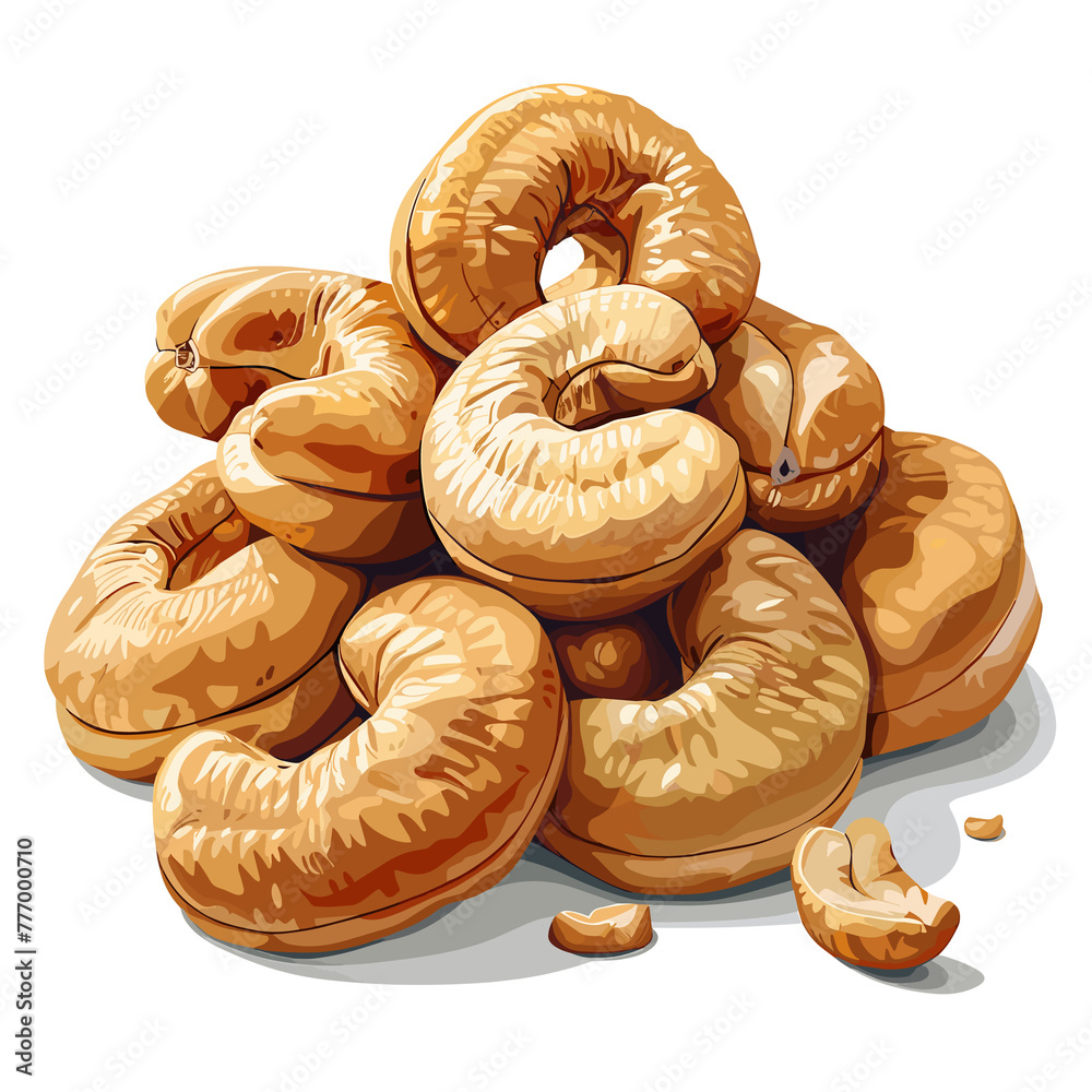 Φωτογραφία Cashew Flat Colors Cartoon Icon, Isolated on transparent background, PNG, Cartoo