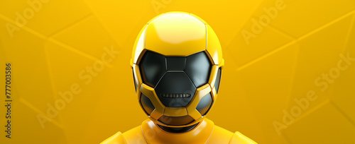 a friendly and cute 3d illustration of an football player character