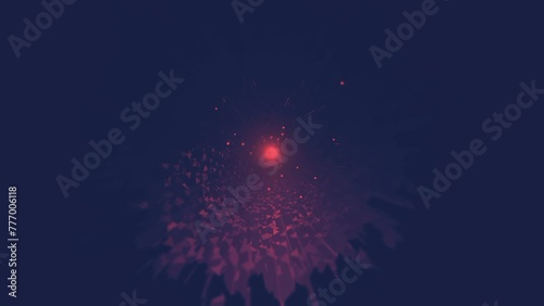 Red lights galaxy and particles falling down animation 