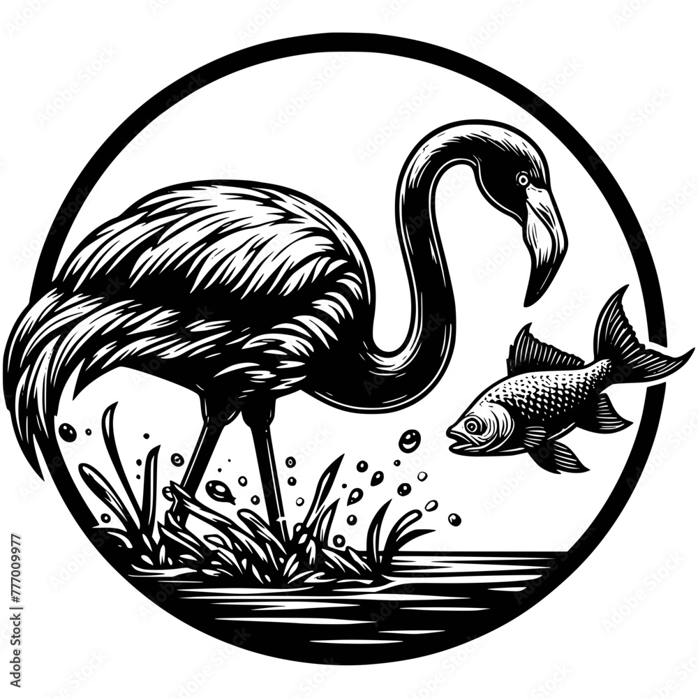 Flamingo Scene , Flamingo lake Svg, Flamingo Scene svg, Flamingo Svg
