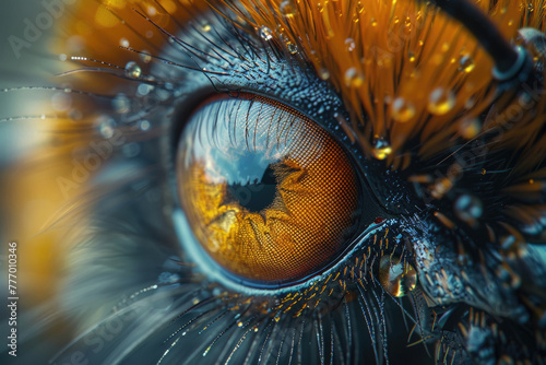 An insect s eye  with its many facets clearly visible