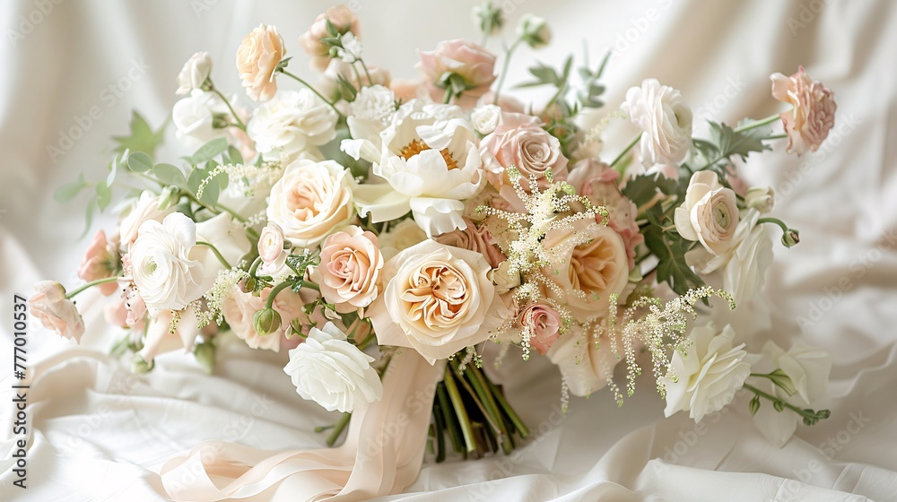 A Bouquet of love and celebration, set against a backdrop of elegance and tranquility. Generative AI A Bouquet of love and celebration, set against a backdrop of elegance and tranquility. Generative AI