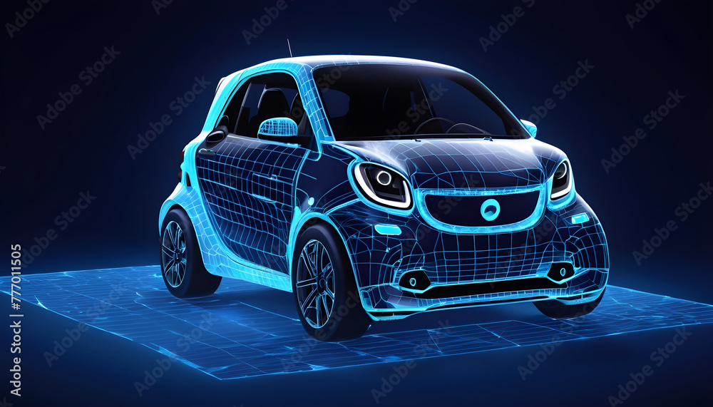 Smart car polygon wireframe abstract image futuristic 5 Smart car polygon wireframe abstract image futuristic 5