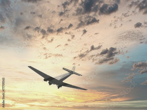 Tableau sur toile Junkers ju 52, Tante Ju airplane in the sky