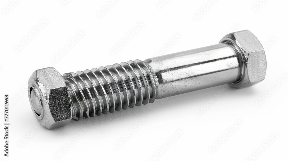 Nuts and screws on white isolated background Nuts and screws on white isolated background