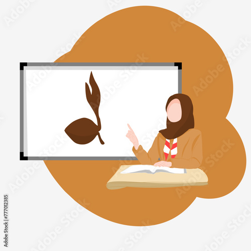 scout teacher. flat vector style