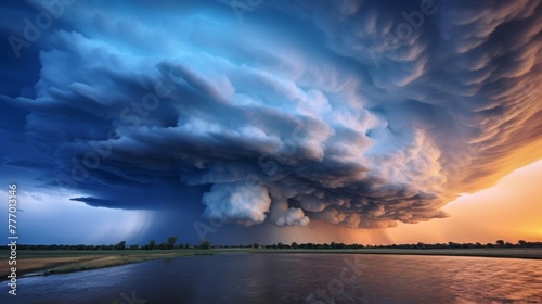 Ominous storm cloud formation in the sky