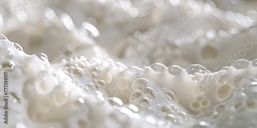 The Milky Way A Close-up View of Milk Bubbles Generative AI