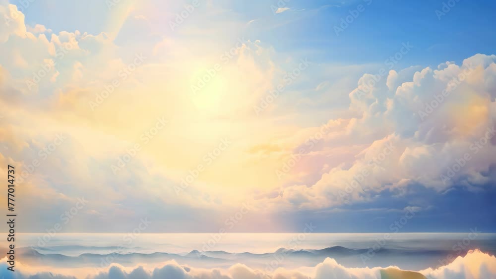 A vibrant painting capturing the beauty of a sunset over the ocean, A serene interpretation of an abstract morning sky meeting the sea, AI Generated A vibrant painting capturing the beauty of a sunset over the ocean, A serene interpretation of an abstract morning sky meeting the sea, AI Generated