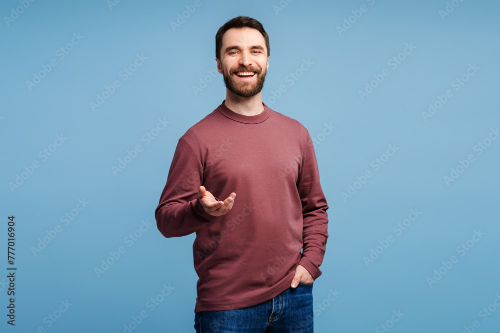 Portrait smiling handsome bearded man, hipster looking at camera isolated Portrait smiling handsome bearded man, hipster looking at camera isolated