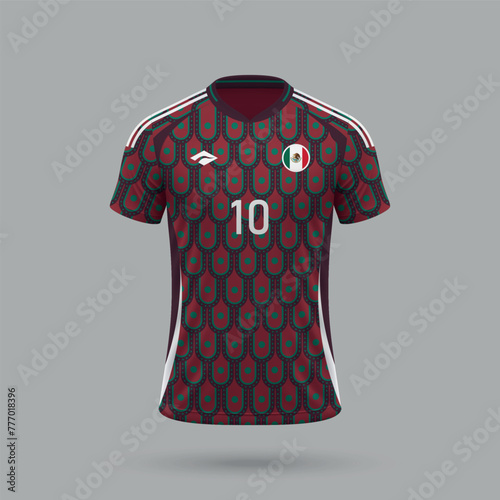3d realistic soccer jersey Mexico national team 2024