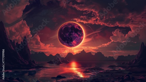 Solar eclipse illustration. photo