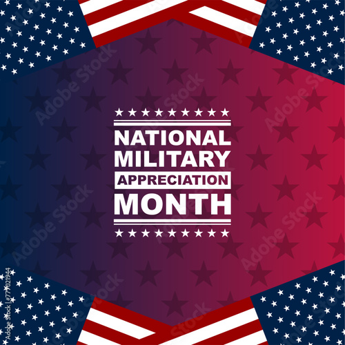 Happy National Military Appreciation Month Background Vector Illustration