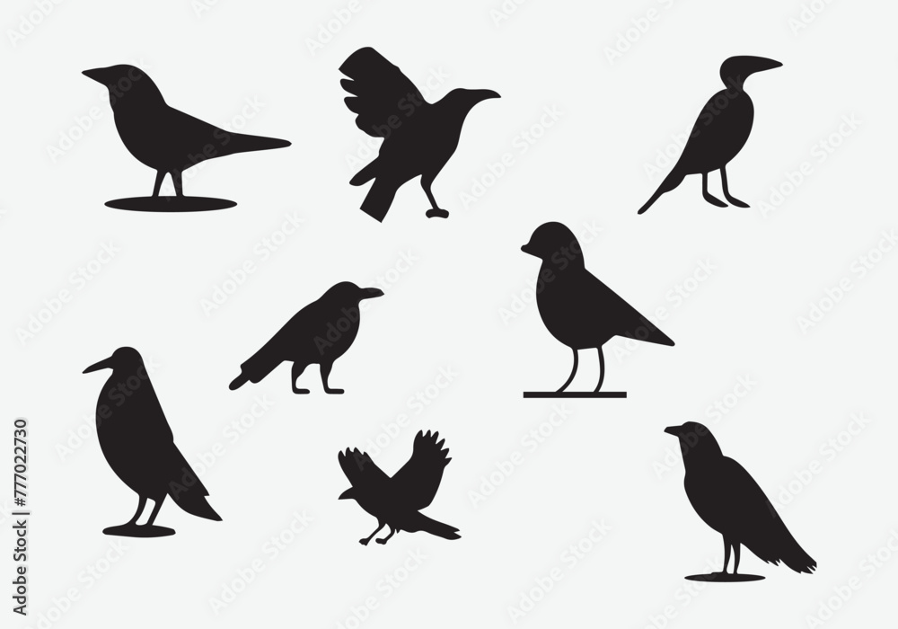 Obraz premium minimal style Crow icon illustration design
