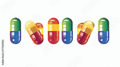 Pills or vitamin. Drawing sign with LGBT style seven c