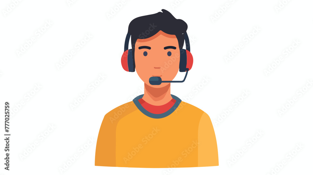 Portrait of customer support operator call center work