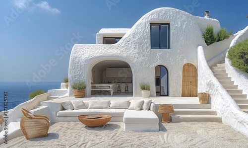 Greek island villa overlook...