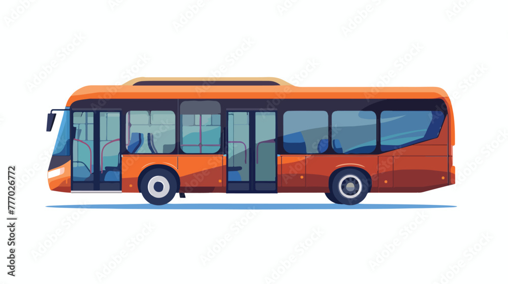 Public vehicle bus vector in editable flat style flat
