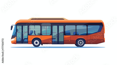Public vehicle bus vector in editable flat style flat