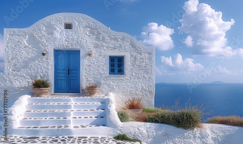 Greek island villa overlook...