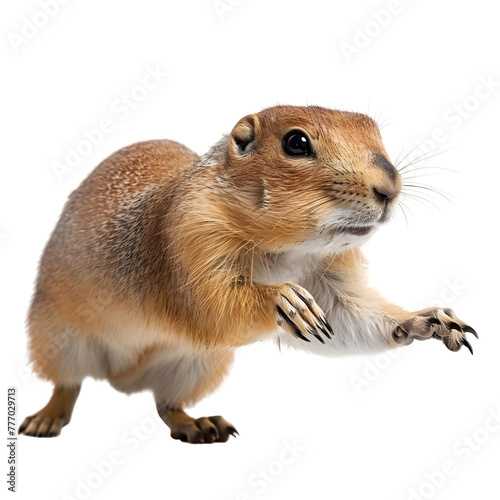 prairie dog in motion isolated transparent background