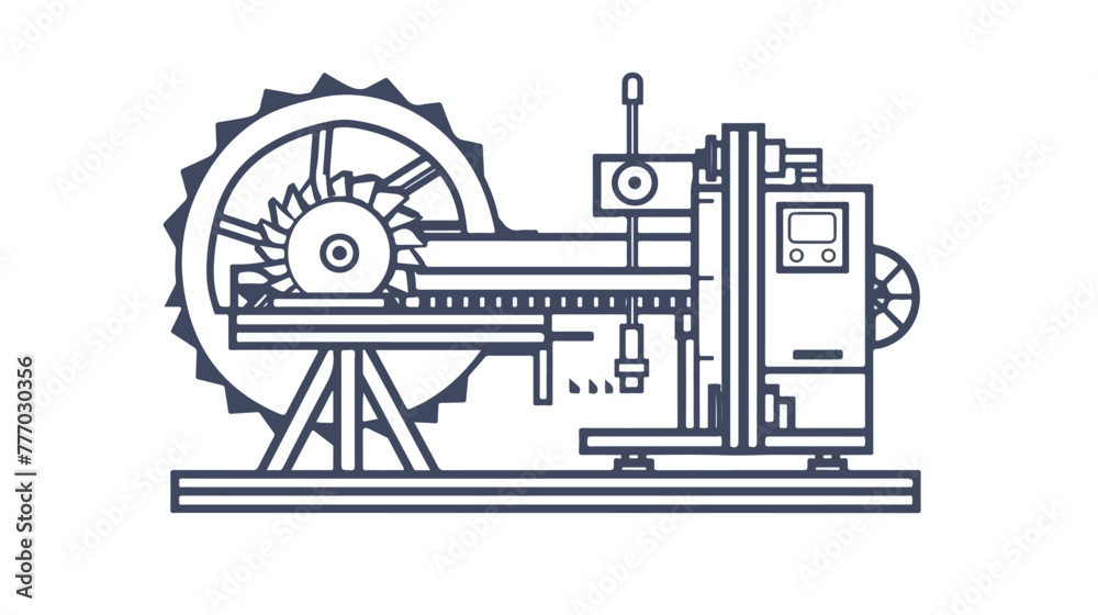 Saw machine icon vector line style design. isolated on