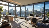 Modern offices with impressive city views enhancing the work environment