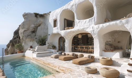 Greek island villa overlook...