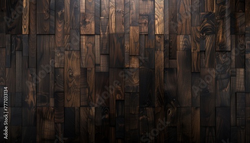 Brown wooden acoustic panels wall texture on wood background for interior design