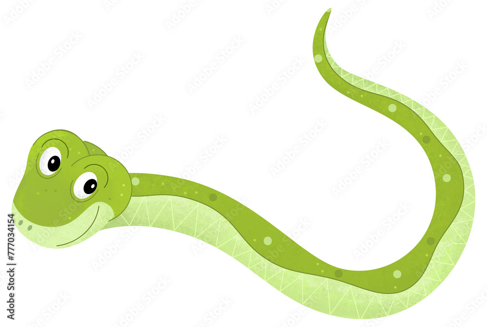 Naklejka premium cartoon scene with snake animal theme isolated on white background illustration for children