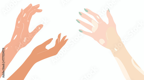 Illustration of hands about skin care and beauty.