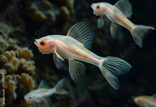 Underwater Aquarium A Close-up View of Three Aquatic Creatures Generative AI © Bipul Kumar